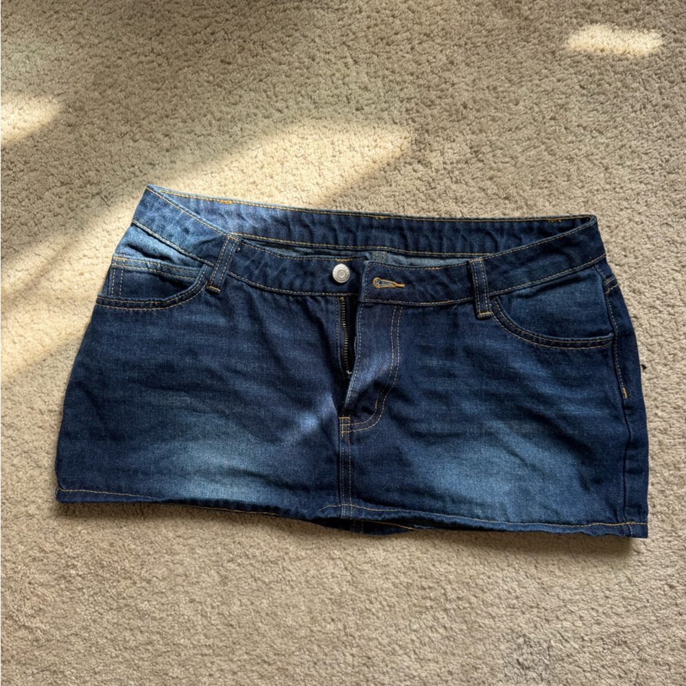 Dark Wash Denim Mini Skirt